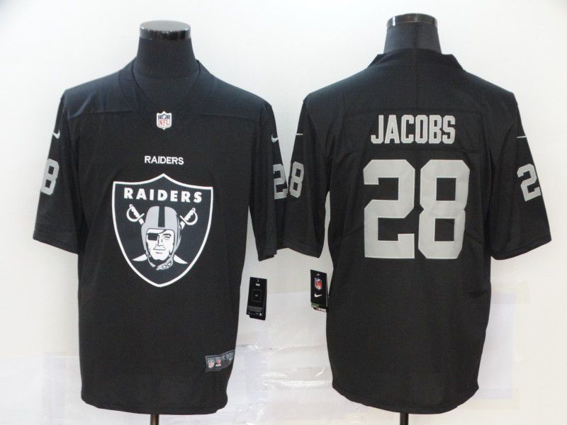 Men Oakland Raiders #28 Jacobs Black Nike Team logo fashion NFL Jersey